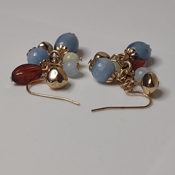 Pretty Multi Color Glass Bead Dangle Earrings - Picture 7 of 9